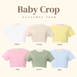 Baby Crop เสื้อครอปแขนสั้น สีพื้น น่ารักๆ 6 สีพร้อมส่ง