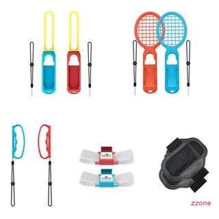 Zzz 10 in 1 ชุดอุปกรณ์เสริมกีฬา เข้ากันได้กับ Switch Joy Con Grip, Tebbies Racket, Wrist Dance Bands &amp; Leg Strap