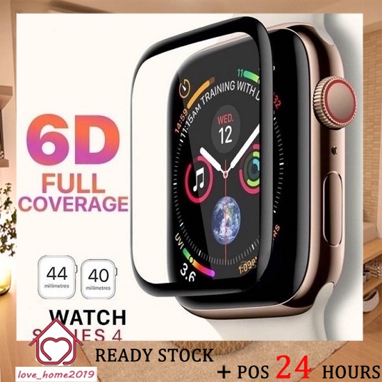L ️VE HOME Luxury 6D Full Screen Protector กระจกนิรภัย 38 ถึง 44MM สําหรับ Apple iWatch Series 5/4/3