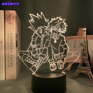 โคมไฟอะคริลิค Led รูปอนิเมะ Hunter X Hunter Killua and Gon 3d สําหรับตกแต่งห้องนอน ของขวัญวันเกิด