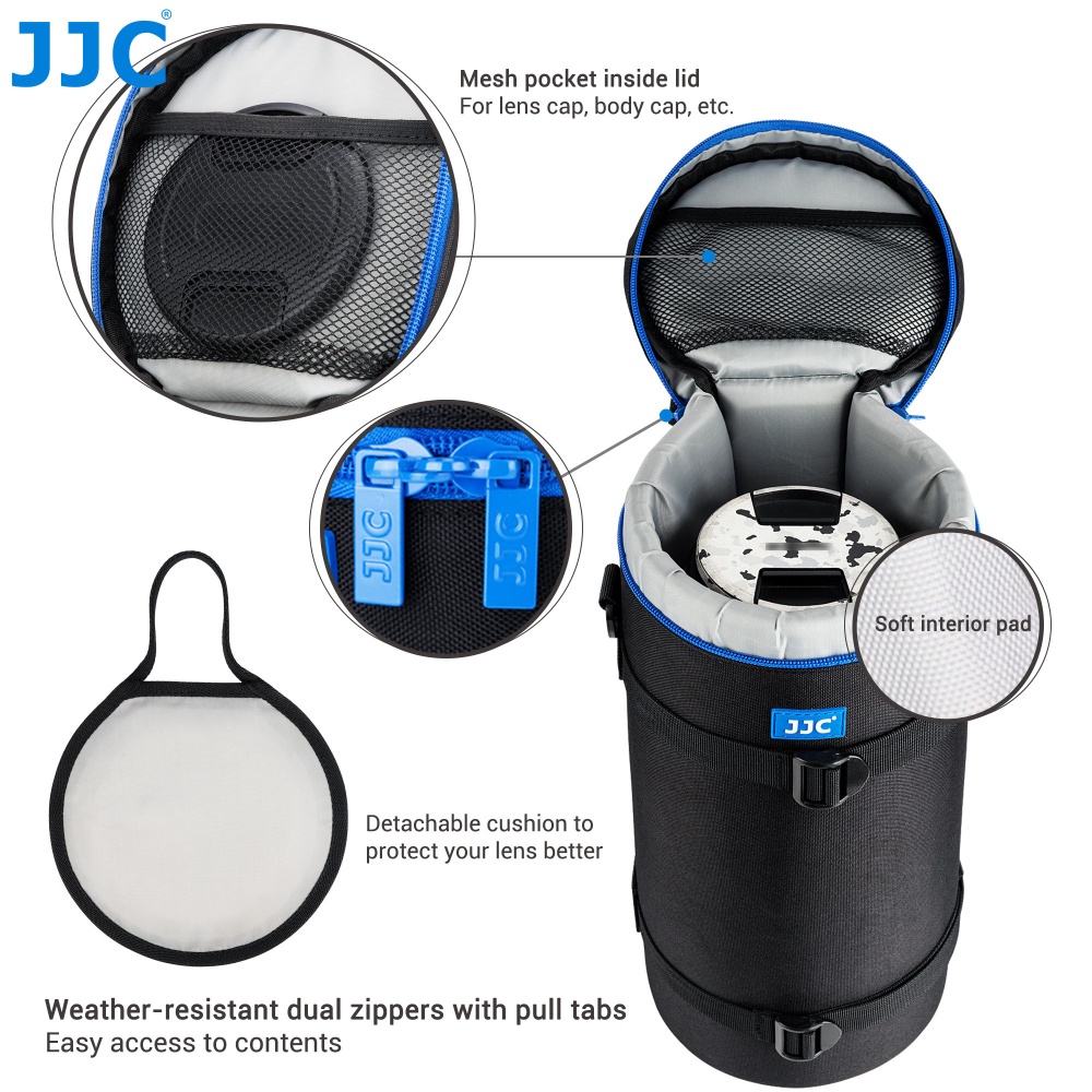 JJC DLP-8II กระเป๋าใส่เลนส์เทเลโฟโต้, กระเป๋าป้องกันเลนส์กล้อง DSLR สำหรับ Sony FE 200-600mm F5.6-6.3 G OSS / Tamron SP 150-600mm F5-6.3 Di VC USD G2 / Sigma 150-500mm F5-6.3 DG OS HSM / Sigma 150-600mm f/5-6.3 DG OS HSM | C