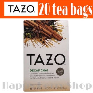 TAZO TEA 🍃 ชาชัยอินเดียไม่มีคาเฟอีน Decaf Chai Black Tea ⭐พร้อมส่ง⭐ชาอเมริกาเพื่อสุขภาพ 1 กล่องมี 20 ซอง