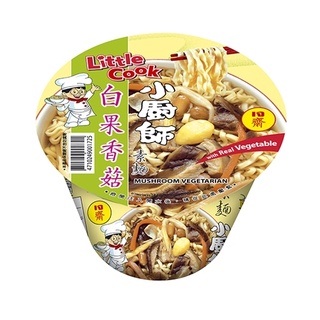 ลิตเติ้ลกุ๊ก บะหมี่กึ่งสำเร็จรูป รสผักรวมเจ ขนาด 150g/Little Cook instant noodle Vegetarian flavor/=/小廚師即食麵/經典系列/白果香菇素麵