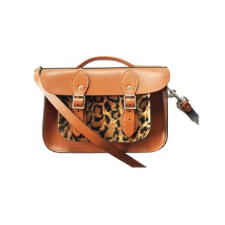 The Leather Satchel Co. จากอังกฤษ  11" Hipster London Tan Leopard (สินค้าตัวโชว์ Display ลดราคาพิเศษ)