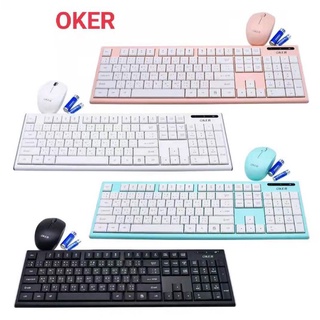 Tecfon by OKER F-358 KB7500 Keyboard Mouse Wireless Set 2.4G ชุดคีบอร์ดเมาส์ไร้สาย