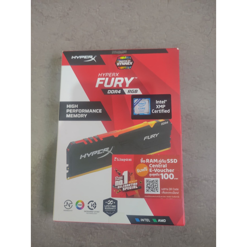 RAM 32GB(2x16GB) DDR4 3200Mhz HYPERX FURY RGB มือสอง