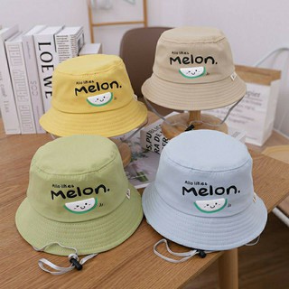 🔥พร้อมส่ง🔥หมวกปีกรอบเด็ก บักเก็ต พิมพ์ลายการ์ตูน Melon 🍈🍈