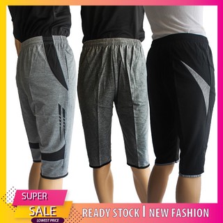 (HARGA BORONG) ADULT UNISEX 3/4 SHORT PANTS COTTON CASUAL SPORT KNEE LENGTH (SELUAR PENDEK 3 SUKU DEWASA KASUAL SUKAN)