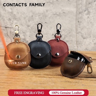 CONTACTS FAMILY อุปกรณ์เสริมเคสหนังวัวแท้สําหรับเคสหูฟัง Samsung Galaxy buds live/pro