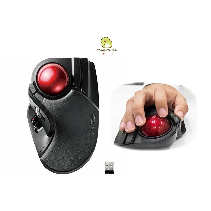 ※พร้อมส่งจากไทย※ Elecom M-HT1DRXBK mouse wireless Receiver included Trackball Big ball 8 button Tilt function black