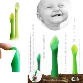 ช้อนป้อนและช้อนหัดทานซิลิโคน (Feeding &amp; Training spoon) Olababy