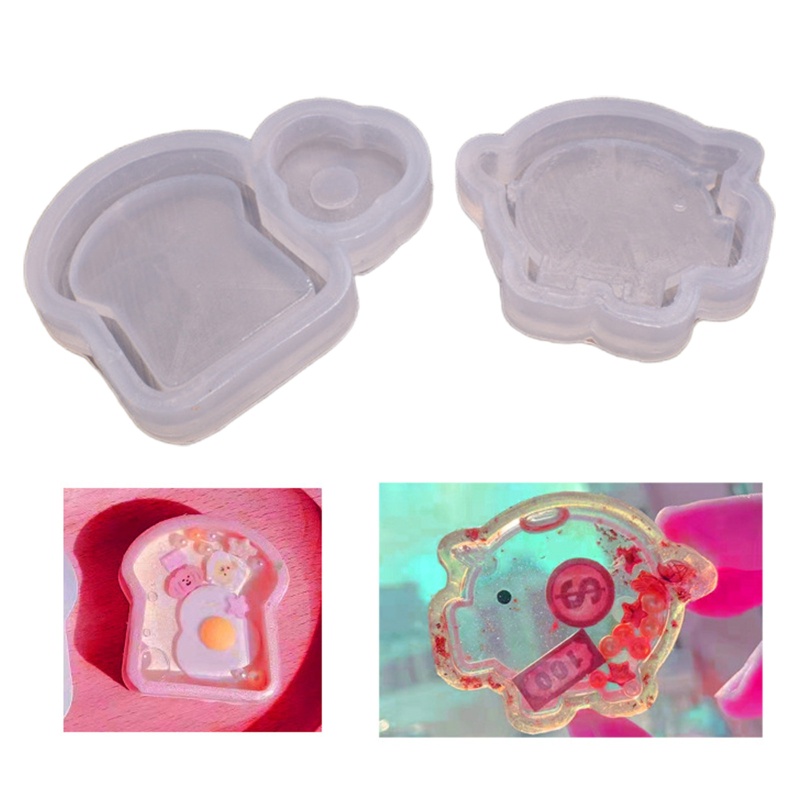Flgoแม่พิมพ์ซิลิโคนเรซิ่นรูปขนมปัง/ขนมปัง/หมู Diy สําหรับทําเครื่องประดับ