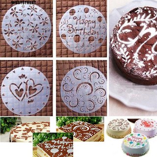 🔥4Pcs Round Fondant Sugar Craft เค้กตกแต่งลูกกวาดหัวใจดอกไม้วันเกิด