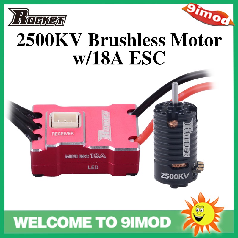 Rocket Mini 1410 2500KV มอเตอร์ไร้แปรง w/18A ESC สําหรับ Kyosho Mr03 อะตอม DRZ 1/24 1/28 1/32 RC Min