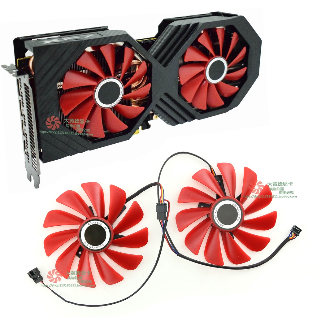 กราฟิกการ์ดหม้อน้ําข้อความ RX Vega56/RX Vega64 รุ่น Non-Public RX580 590 พัดลมหมาป่าสีดํา F10U12S9-C