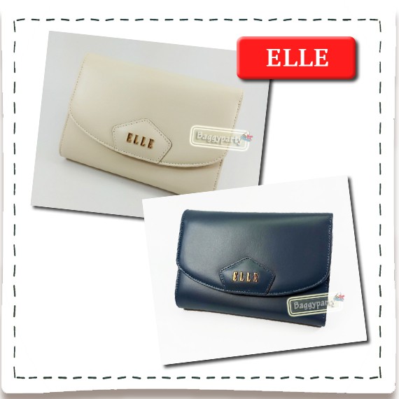 ELLE แท้!!! กระเป๋าสตางค์ใบกลาง ELLE หนังด้าน (ELLEpm073)