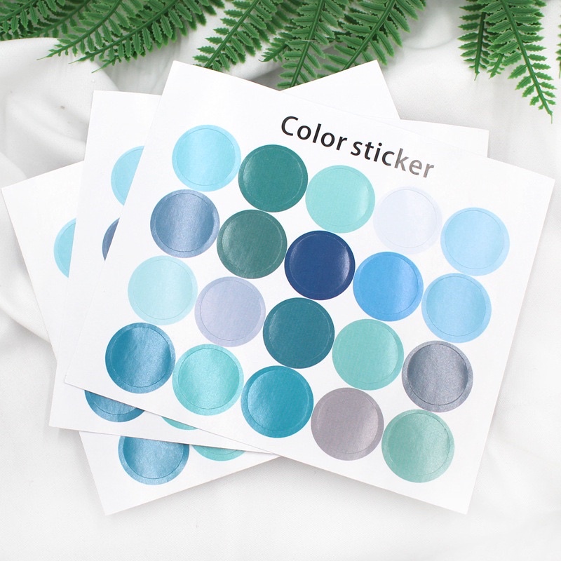 <พร้อมส่ง> สติ๊กเกอร์ วงกลม สีพื้น 3 แผ่น 60ดวง, สติ๊กเกอร์วงกลม, สติ๊กเกอร์ตกแต่ง, เทปวานิช ราคา ถูกที่สุด ดีลบีเคเค แกลเลอรีภาพที่ 2