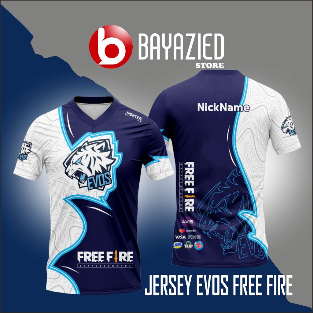ใหม่ล่าสุด EVOS FREE FIRE JERSEY FREE FIRE GAME BONUS STICKERS