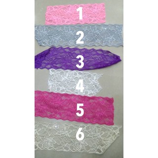 ลูกไม้ยืดแฟนซีสีชมพูขนาด3นิ้วอย่างดี(3เมตร)