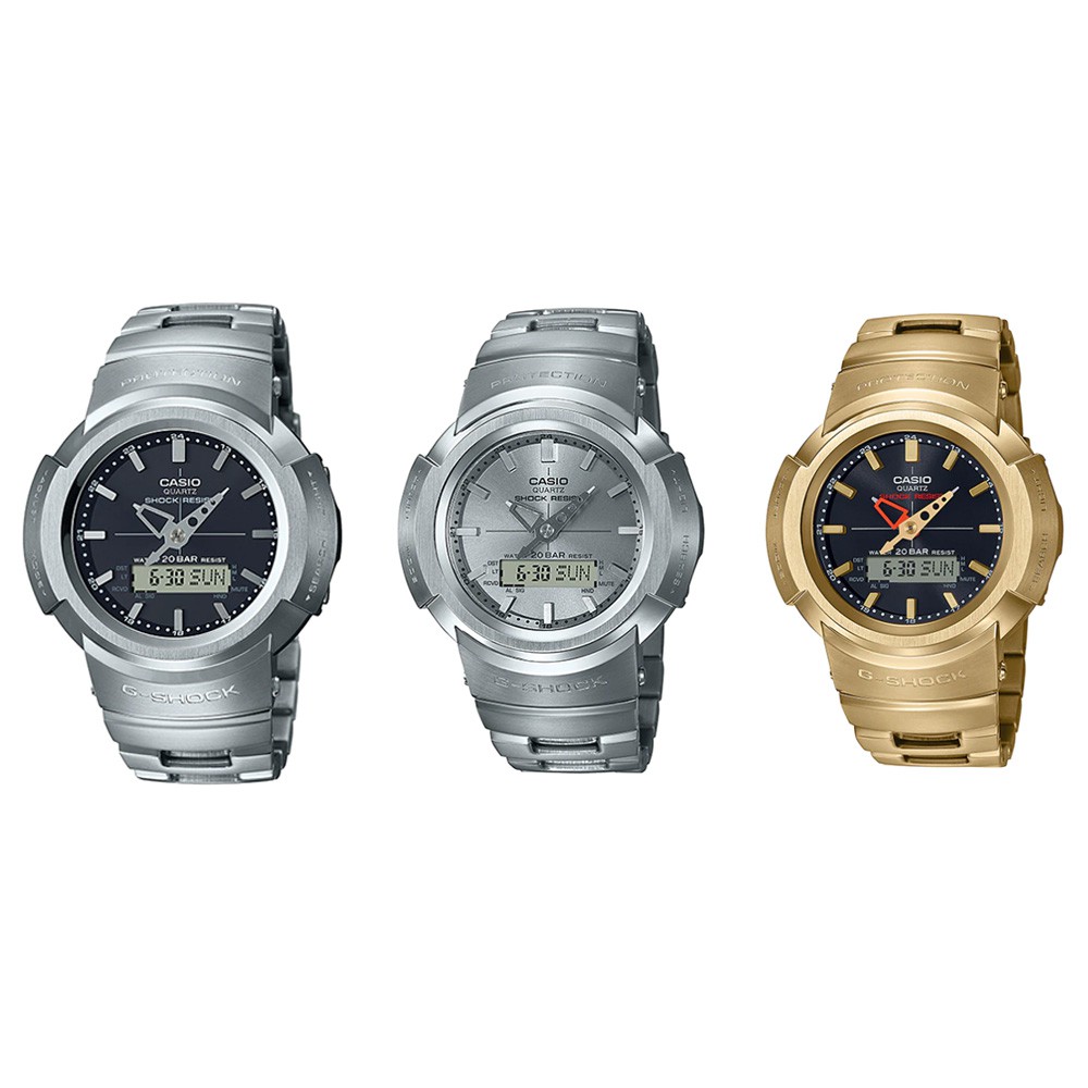 Casio G-SHOCK นาฬิกาข้อมือผู้ชาย สายสแตนเลส รุ่น  AWM-500,AWM-500D,AWM-500GD (AWM-500D-1A,AWM-500D-1A8,AWM-500GD-9A)