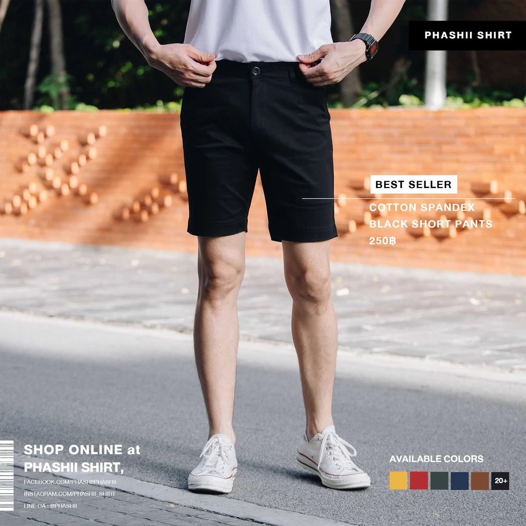 PHASHII SHIRT กางเกงขาสั้นผู้ชาย ผ้า COTTON SPANDEX ผ้ายืด กางเกงขาสั้นผู้ชาย ขายดีมาก!
