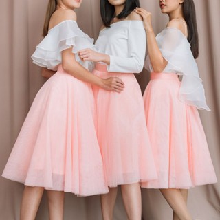 Basic tutu skirt  (กระโปรงสุ่มสีโอรส)