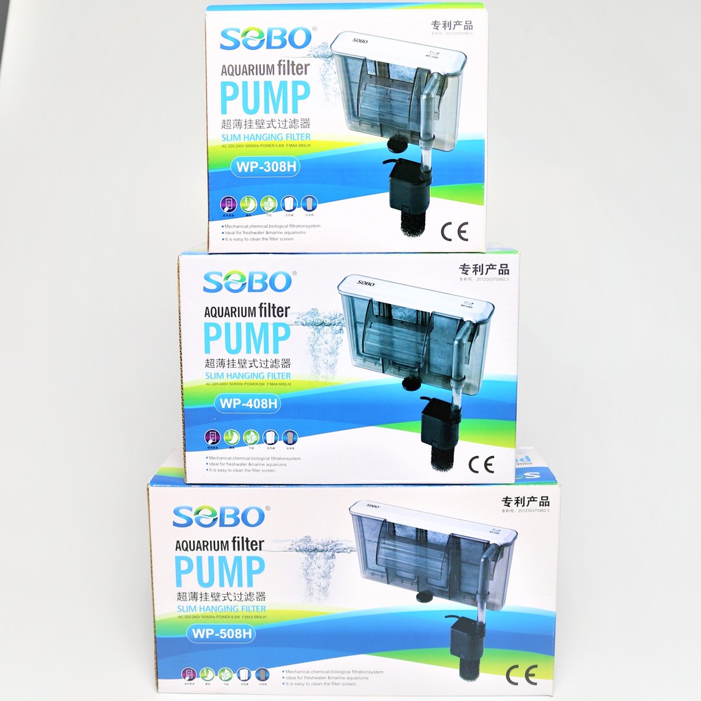 SOBO WP-308H, WP-408H, WP-508H กรองแขวนตู้ปลา