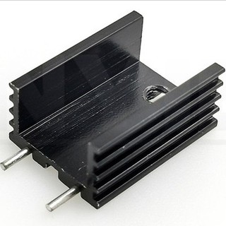 อลูมิเนียมระบายความร้อนสีดำ เข็มคู่ 15 * 10 * 20 มม. สําหรับ YK20 TO-220 Mosfet Transistorsพัดลมระบายความร้อน