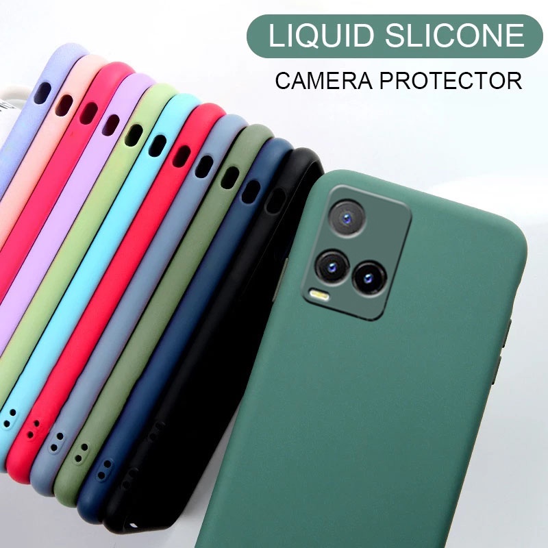 เคสกำมะหยี่ ปิดหัว VIVO Y18 Y03 Y100 Y03t Y28 Y27 4G Y27s Y17s Y36 5G Y35 Y33s Y21 Y21t Y02s Y33s Y21s Y20 Y20i Y20s เคสโทรศัพท์ซิลิโคนขอบตรงแบบนุ่ม เคส TPU กันกล้อง