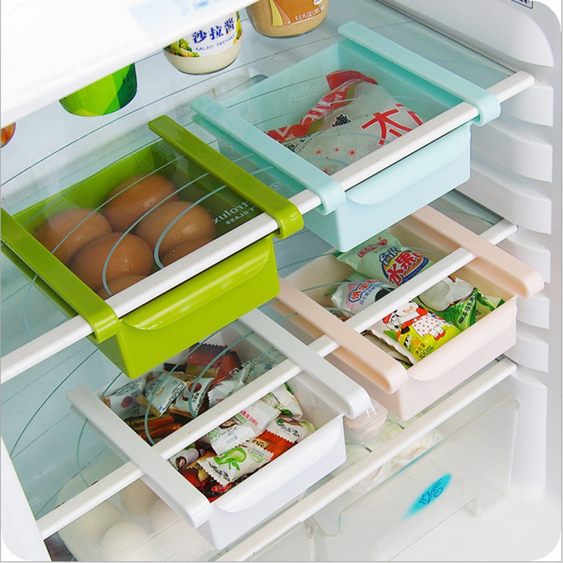 (คละสี) (ใบเล็ก) กล่องเก็บอาหารในตู้เย็น ที่จัดเก็บของในตู้เย็นกล่อง ชั้นเก็บของลิ้นชักประเภทอุปกรณ์ครัวที่ใส่ของแบบแขวน