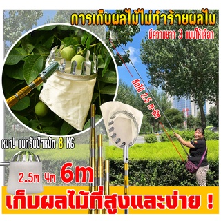 【5ปีก็ไม่พัง!】ไม้ สอยผลไม้ มืออาชีพ ไม้ สอยผลไม้ ยืดหดได้  2.5m-6m ปลอดภัย และสะดวกสบาย（ที่สอยผลไม้ ตะกร้อสอยมะม่วง）