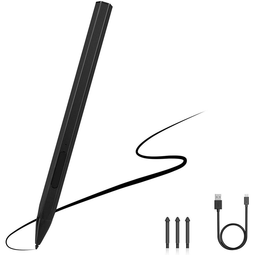 Stylus Pen for Surface, Rechargeable Magnetic Stylus, 4096 Levels Pressure, Tilt &amp; Palm Rejection, Right Click &amp; Erase Buttons with 3 Surface Pen Tips Replacement for Surface Pro/Go/Book/Laptop/Studio