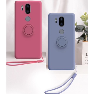 Lg G7 ThinQ / X5 one / Q9 one / G7 Fit ขาตั้งแม่เหล็ก เคสซิลิโคนเหลว พร้อมสายคล้อง เคสโทรศัพท์