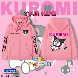 Kuromi เสื้อแจ็กเก็ต มีฮู้ด มีซิป สําหรับเด็ก