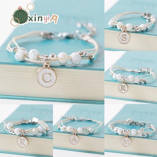 【Xinyia】เกาหลี สร้อยข้อมือเซรามิค ลายตัวอักษร เรียบง่าย ของขวัญคริสต์มาส 2022