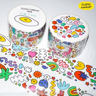 FLUFFY OMELET - DOODLES BIG TAPE 3CM X 10 M