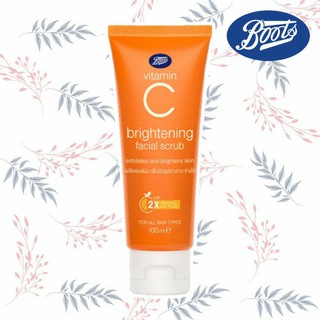 ใหม่🔥สครับ Boots Vitamin C Facial Scrub สครับล้างหน้า ขสิ่งสกปรกบนใบหน้า พร้อมให้ผิวหน้าดูขาวกระจ่างใส