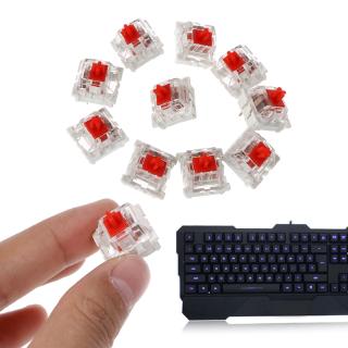 naiki 10 ชิ้น 3 pin สวิตช์แป้นพิมพ์สีแดงแบบเปลี่ยนสําหรับ gateron cherry mx