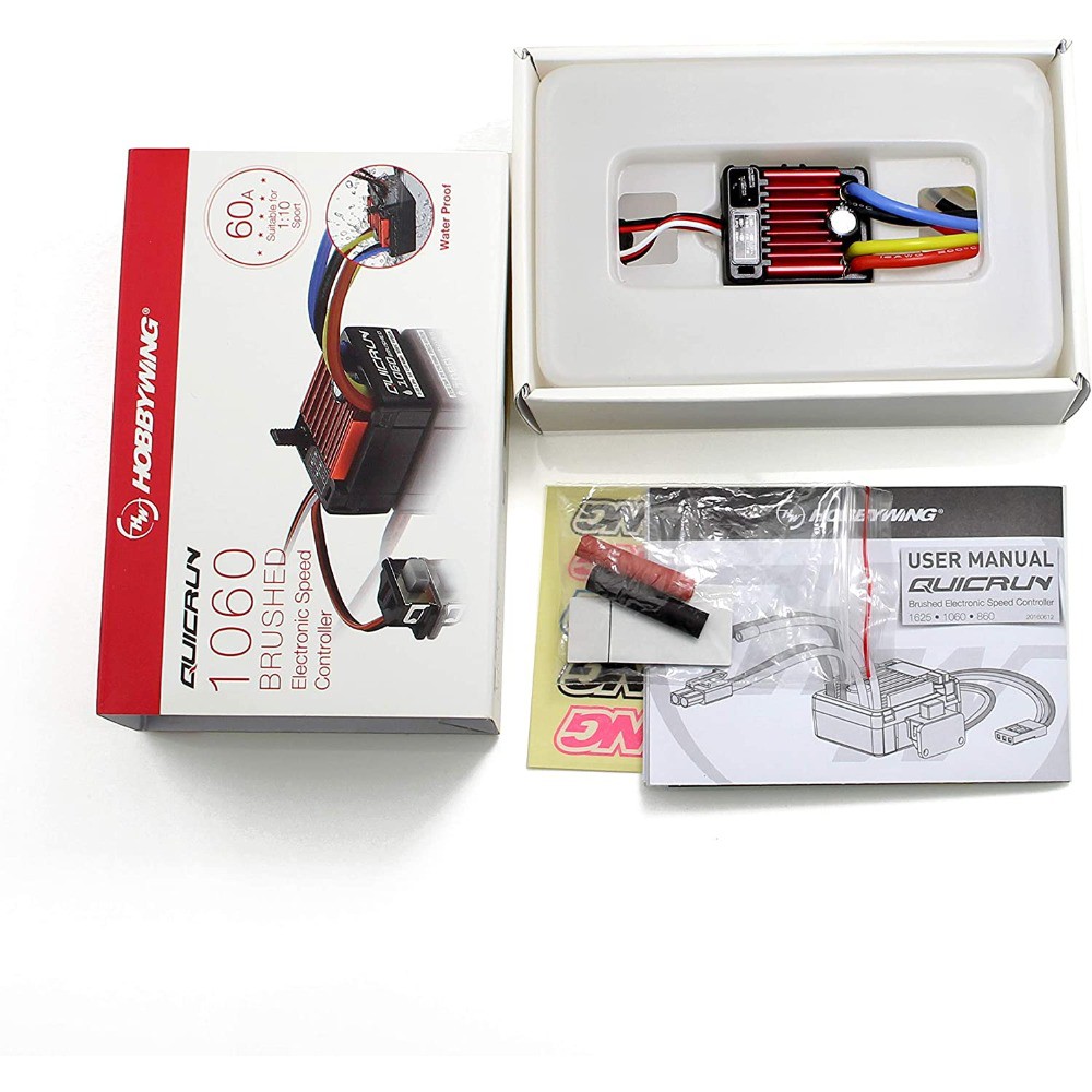 Hobbywing QuicRun 1060 60A อุปกรณ์ควบคุมความเร็วไฟฟ้า ESC กันน้ํา สําหรับ 1:10 SCX10 TRX4 TRX6 D90 Redcat