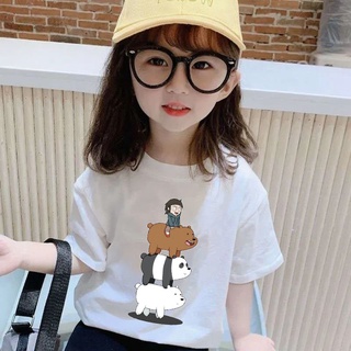We Bare Bears เสื้อ เสื้อยืดการ์ตูน เสื้อเด็กผู้ชาย เสื้อเด็กผู้หญิง