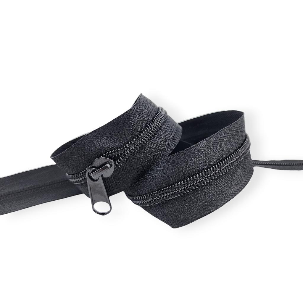 ซิปตัด ฟันไนล่อน ซิปม้วน ซิปไนล่อน ซิปเบอร์ 3 เบอร์ 5 เบอร์ 8 เบอร์ 10 สีขาว สีดำ ซิปเมตร ตัดตามสั่ง ตัดต่อเนื่อง - รูปที่ 4