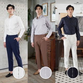 Shirtoria เสื้อเชิ้ตแขนยาว ผ้าCotton ลาย เส้นขดclassic