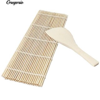 Gregorio Home Kitchen ซูชิ Rolling Maker วัสดุไม้ไผ่ Roller DIY Mat กับ Paddle ข้าว