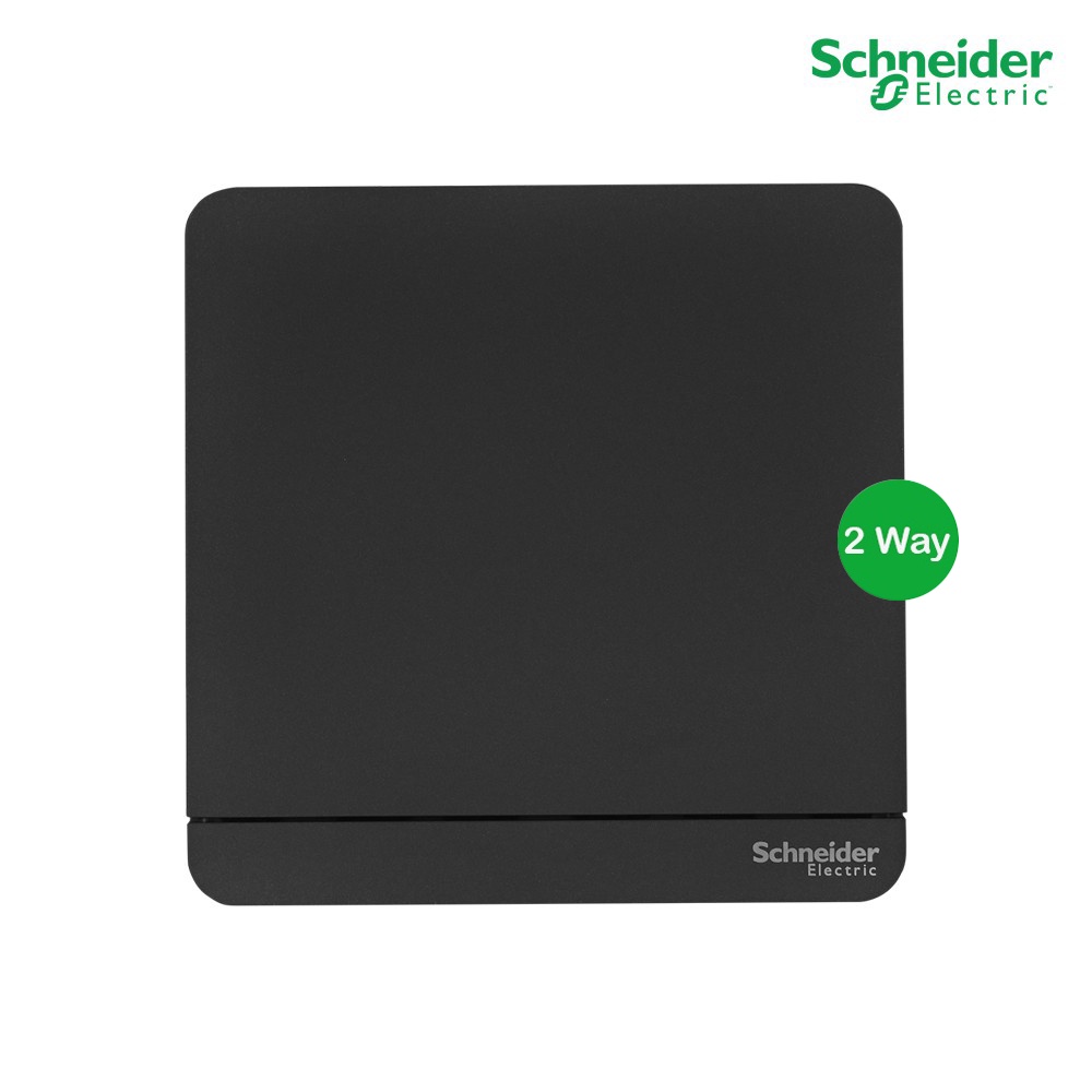 Schneider สวิตช์ไฟสองทาง 1 ช่อง 2 Way Switch 16AX, 250V สีดำ รุ่น AvatarOn E รหัส E8331L2_DG_G5