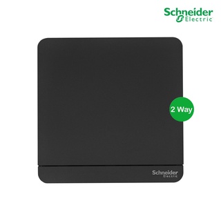 Schneider Electric สวิตช์ไฟสองทาง 1 ช่อง, 2 Way Switch 16AX, 250V, 8.6x8.6x1cm. สีดำ รุ่น AvatarOn E - E8331L2_DG_G5