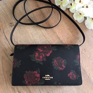 Coach  Hayden Foldover Crossbody Clutch With Jumbo Floral Print ลายเอกไม้   ขนาด8" ด้านในใส่ ของได้เยอะ