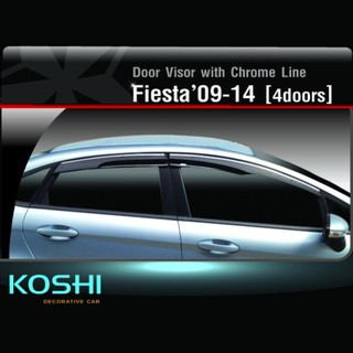 Koshi กันสาดคิ้วโครเมี่ยม Ford Fiesta 2011-14 รุ่น 4 ประตู (4ชิ้น)