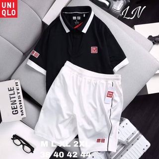 uniqlo เซ็ตเสื้อโปโลแขนสั้น+กางเกงขาสั้น