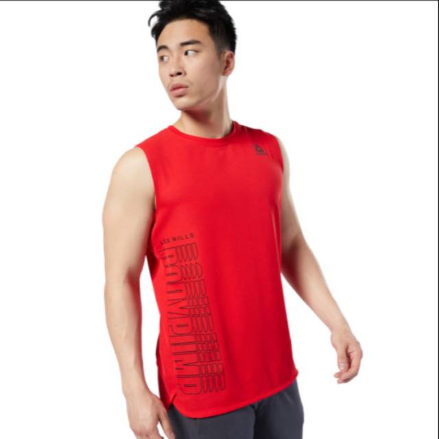 Merah Reebok Lesmills Body Pump Red Man Men& 39;s Red Original Les Mills LM