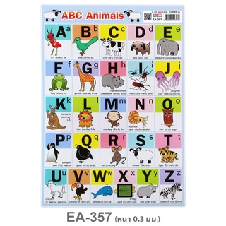 โปสเตอร์พลาสติก A4 ABC animals EA-357